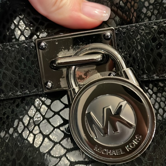 Michael Kors Black Python Hamilton Bag - Picture 5 of 6